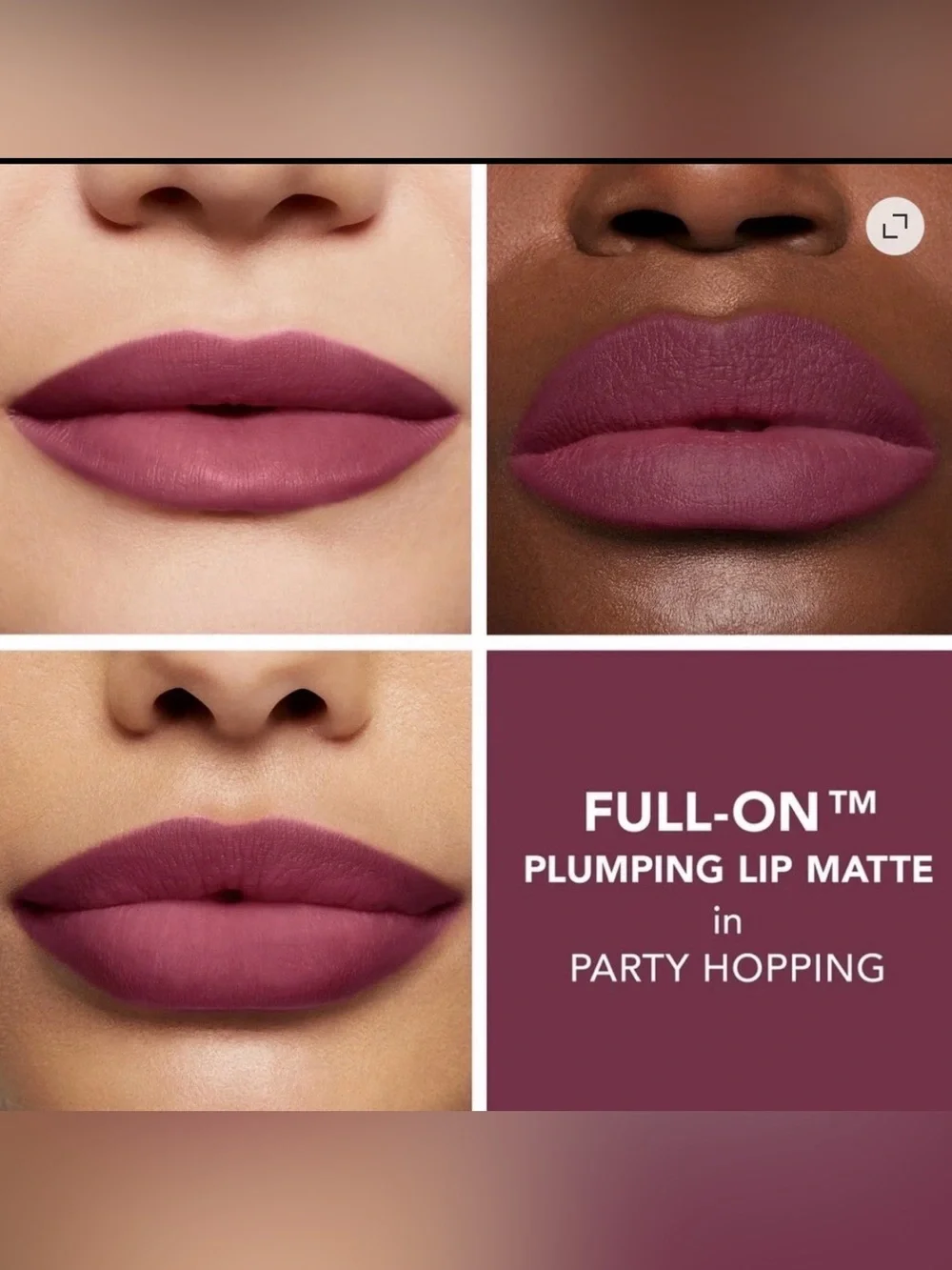 Buxom Full-On Plumping Matte Liquid Lipstick Party Hopping Mauve 0.14 fl oz